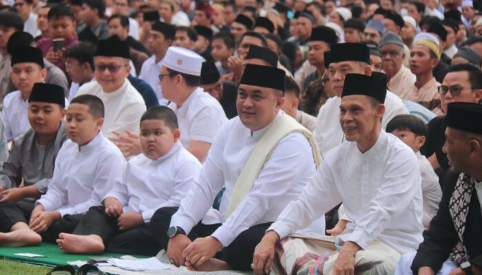 Pakansari Jadi Lautan Jemaah, Salat Idulfitri Perdana Tingkat Kabupaten Bogor Disambut Antusias